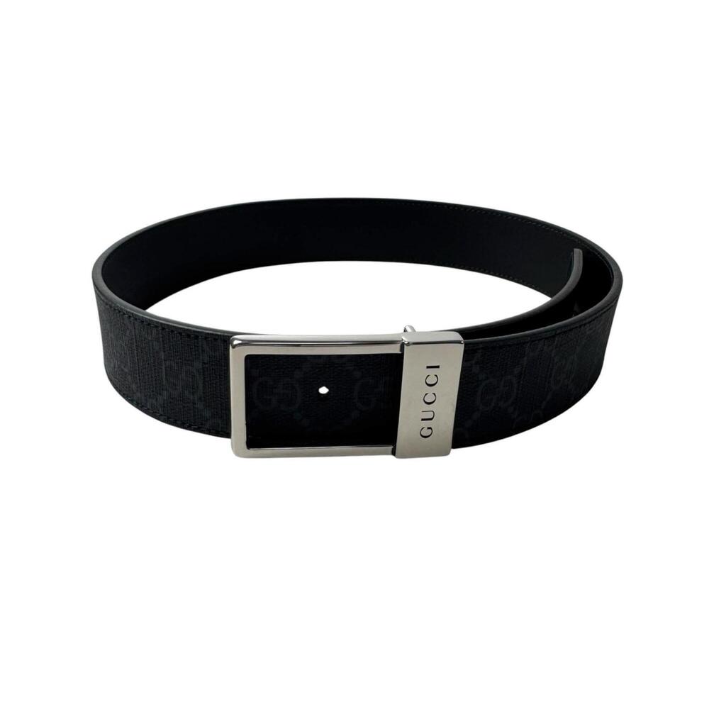 Gucci GG Supreme belt with square buckle, size 65 (722370), for men and women.